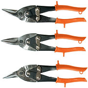 Ножницы по металлу, 250 мм, обрезиненные рукоятки, 3 шт, прямые, левые, правые Sparta 783205