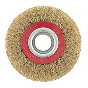 Щетка для точила, 100 мм, посадка 20 мм, плоская, латунир. витая проволока Matrix 74658