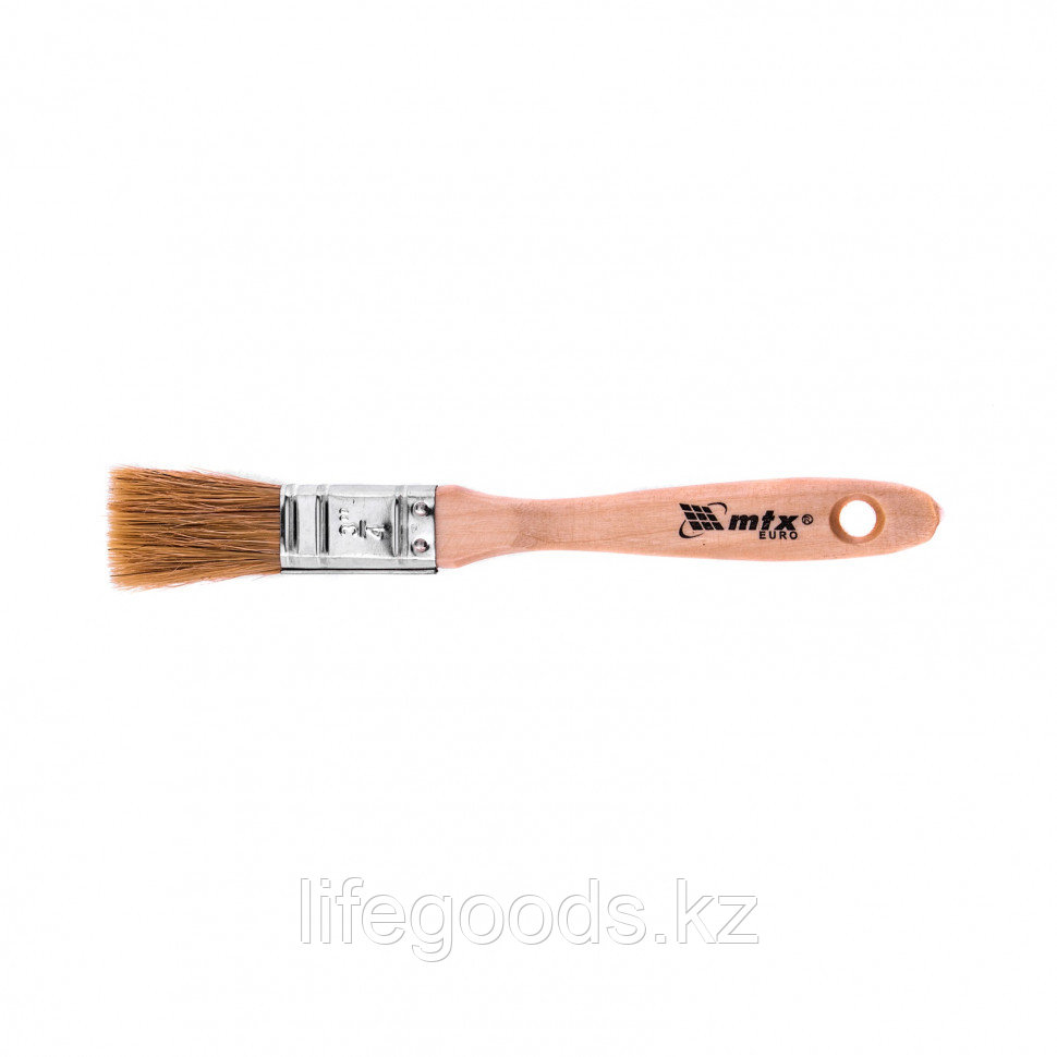 Кисть плоская "Евро" 3/4, натуральная щетина, деревянная ручка Mtx 83050
