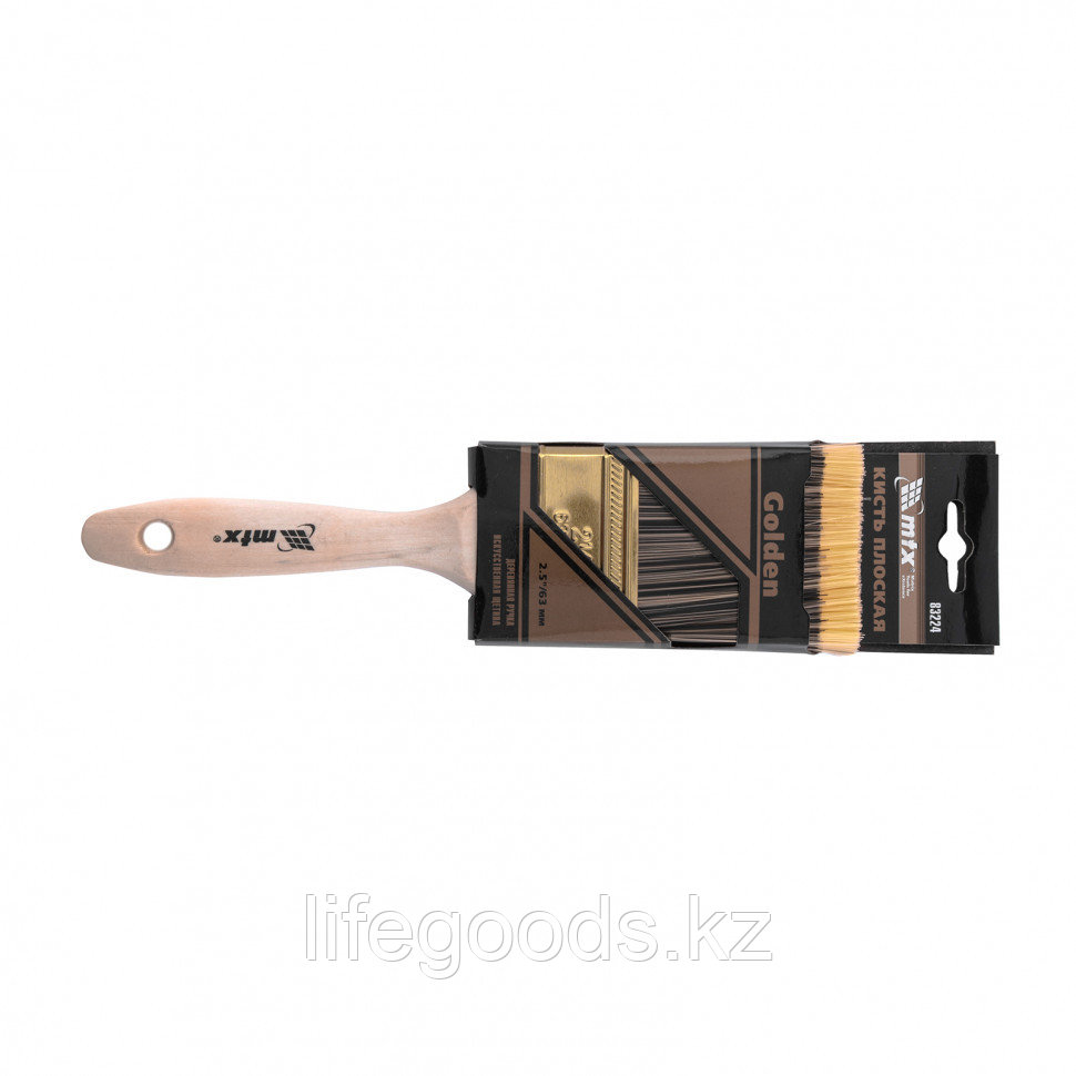 Кисть плоская Golden 2.5", искусственная щетина, деревянная ручка Mtx 83224 - фото 4 - id-p66879120