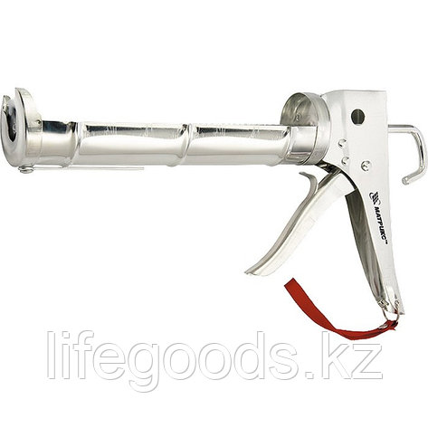 Пистолет для герметика, 310 мл, "полуоткрытый", хромированная, зубчатый шток 7 мм Matrix 88640, фото 2