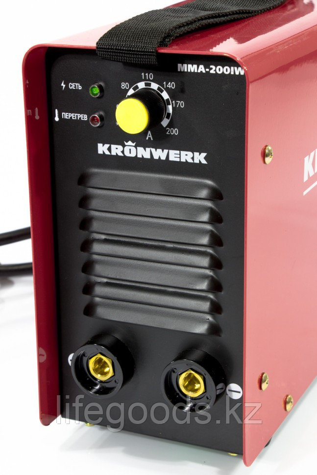 Аппарат инверторный дуговой сварки ММА-200IW, 200 А, ПВР 60%, диаметр электрода 1,6-5мм, провод 2 м Kronwerk - фото 2 - id-p66881658