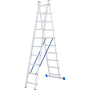 Лестница, 2 х 10 ступеней, алюминиевая, двухсекционная, Россия, Сибртех 97910