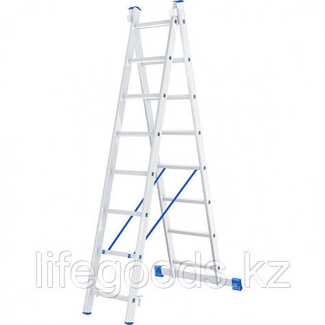 Лестница, 2 х 8 ступеней, алюминиевая, двухсекционная, Россия, Сибртех 97908, фото 2