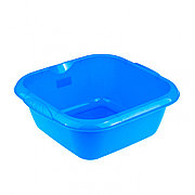 Таз пластмассовый квадратный 12 л, голубой, Россия Elfe 92985