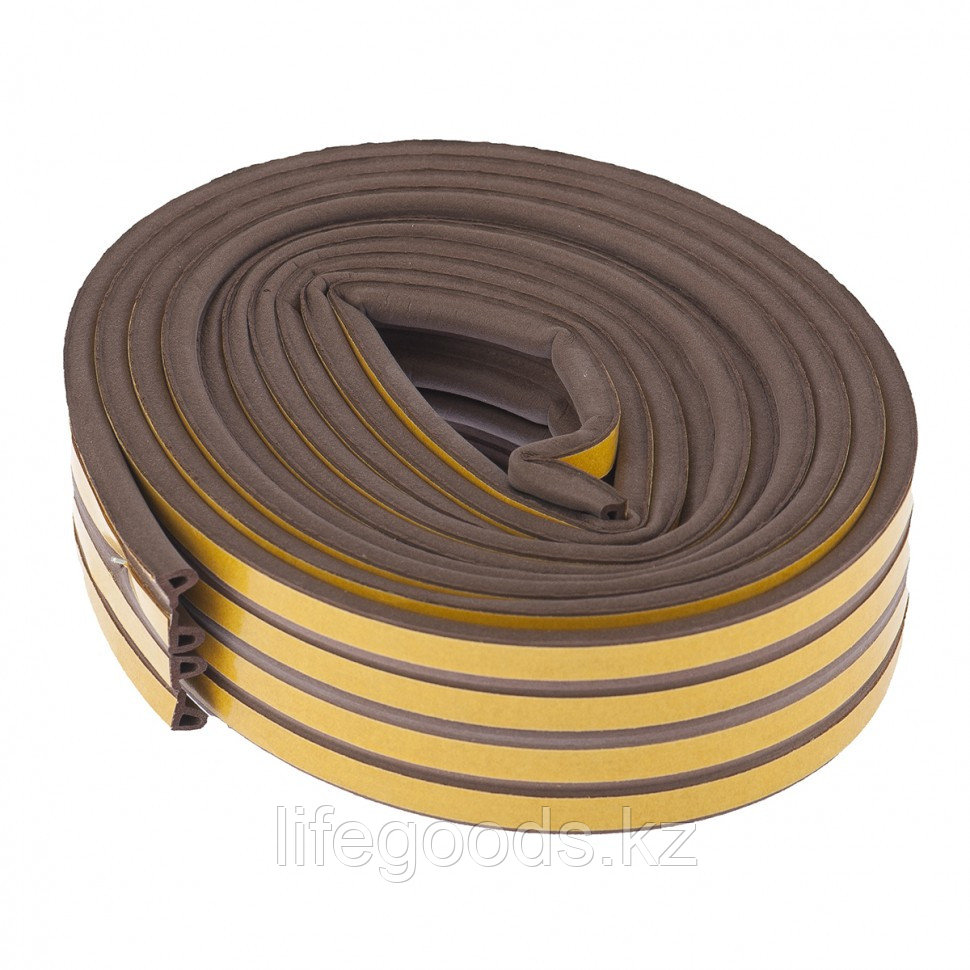 Уплотнитель, 12 м, Профиль "P", коричневый Сибртех 93946