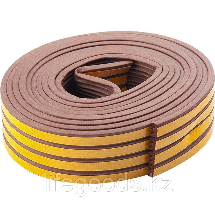 Уплотнитель, 24 м, Профиль "E", коричневый Сибртех 93924