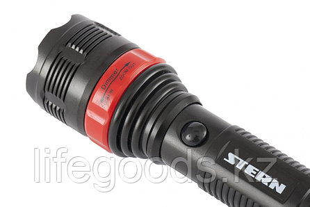 Фонарь бытовой, пластик, 3 W Led, ремешок, зум, 3 режима 100%-50%-строб, 3 х ААА Stern 90572, фото 2