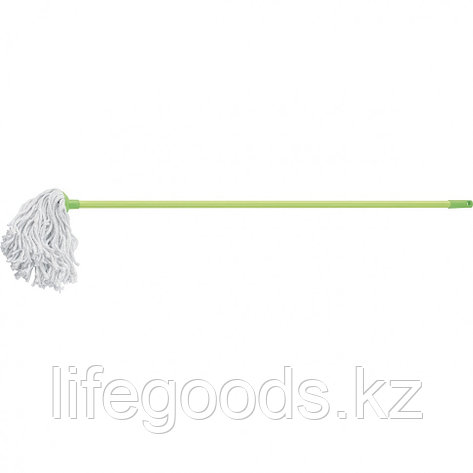 Швабра 120 см, веревочная насадка из хлопка, 200 г, зеленая Elfe 93520, фото 2