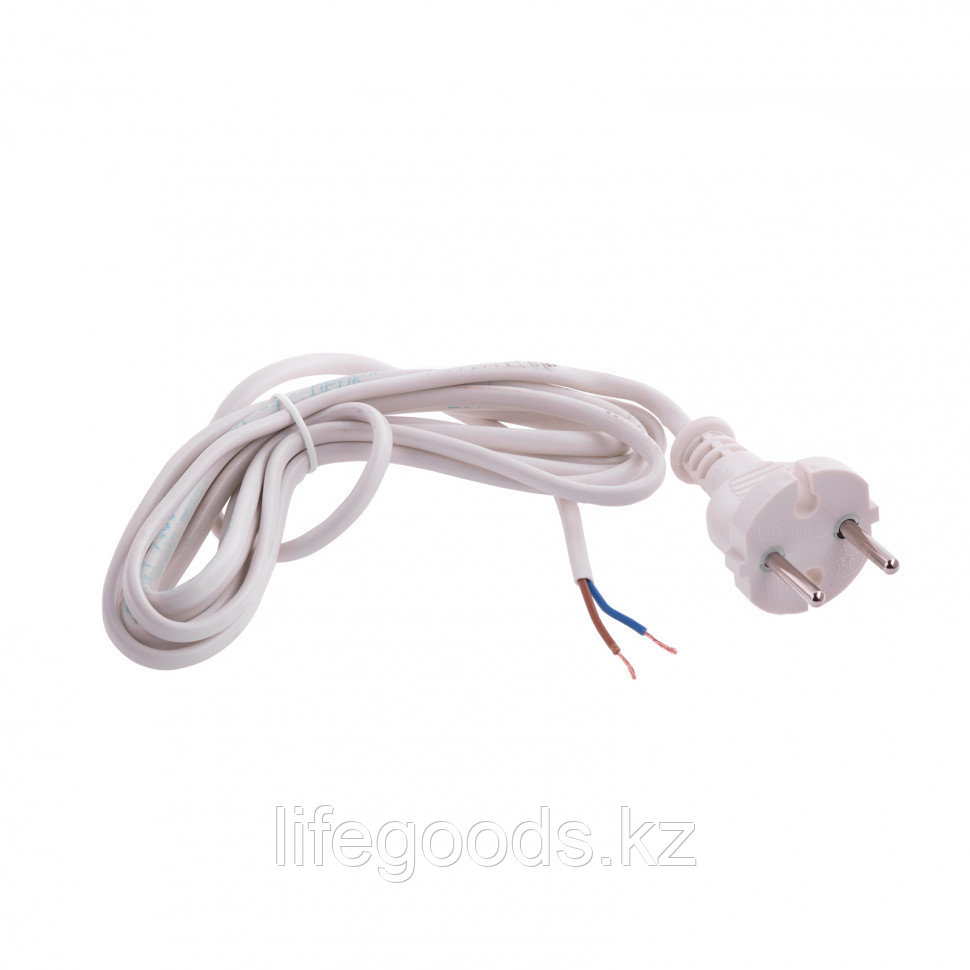 Шнур электрический соединительный, для настольной лампы, 1,7 м, 120 Вт, белый, тип V-1 Россия Сибртех 96010 - фото 1 - id-p66882645