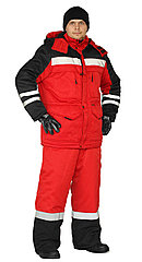 Костюм зимний "ЗИМНИК" куртка/брюки, цвет: красный/черный