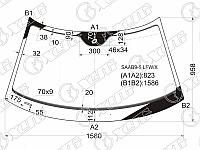 Стекло лобовое +дд в клей SAAB 9-5 4/5D 98-09