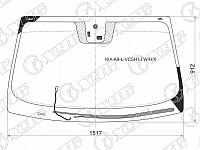 Стекло лобовое c обогревом щеток с датчиком дождя в клей KIA QUORIS K9 SED 12-