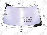 Стекло лобовое атермальное в клей ВАЗ/LADA 2110-2112/PRIORA (ПРИОРА) 95- (Solar-X защита от ультрафи