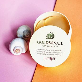 Гидрогелевые патчи с золотом и секретом улитки против морщин Petitfee Gold & Snail Hydrogel Eye Patch