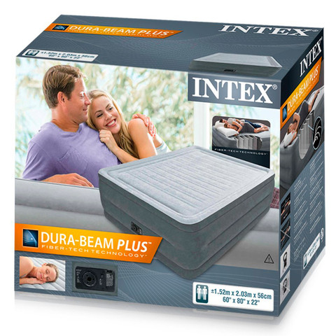 Двуспальная кровать надувная со встроенным насосом INTEX 64418 DURA-BEAM PLUS - фото 1 - id-p66902658