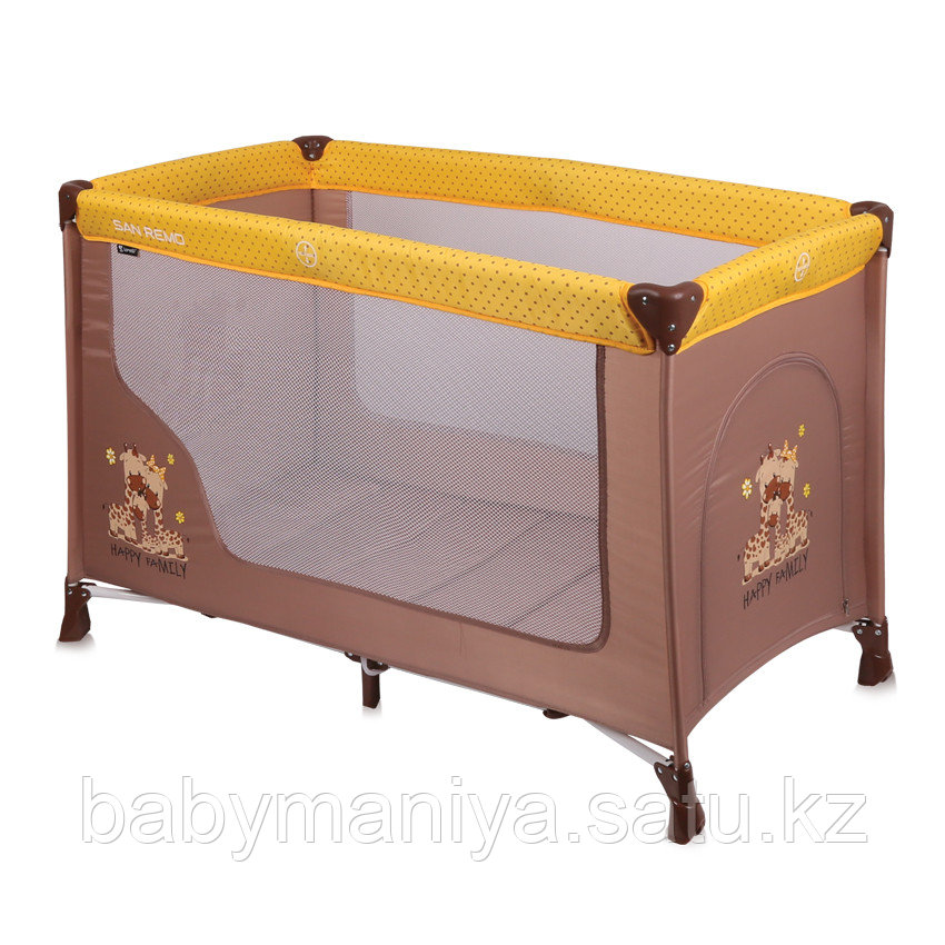 Кровать - манеж Lorelli SAN REMO 1 Бежево - Желтый / Beige & Yellow FAMILY 1803