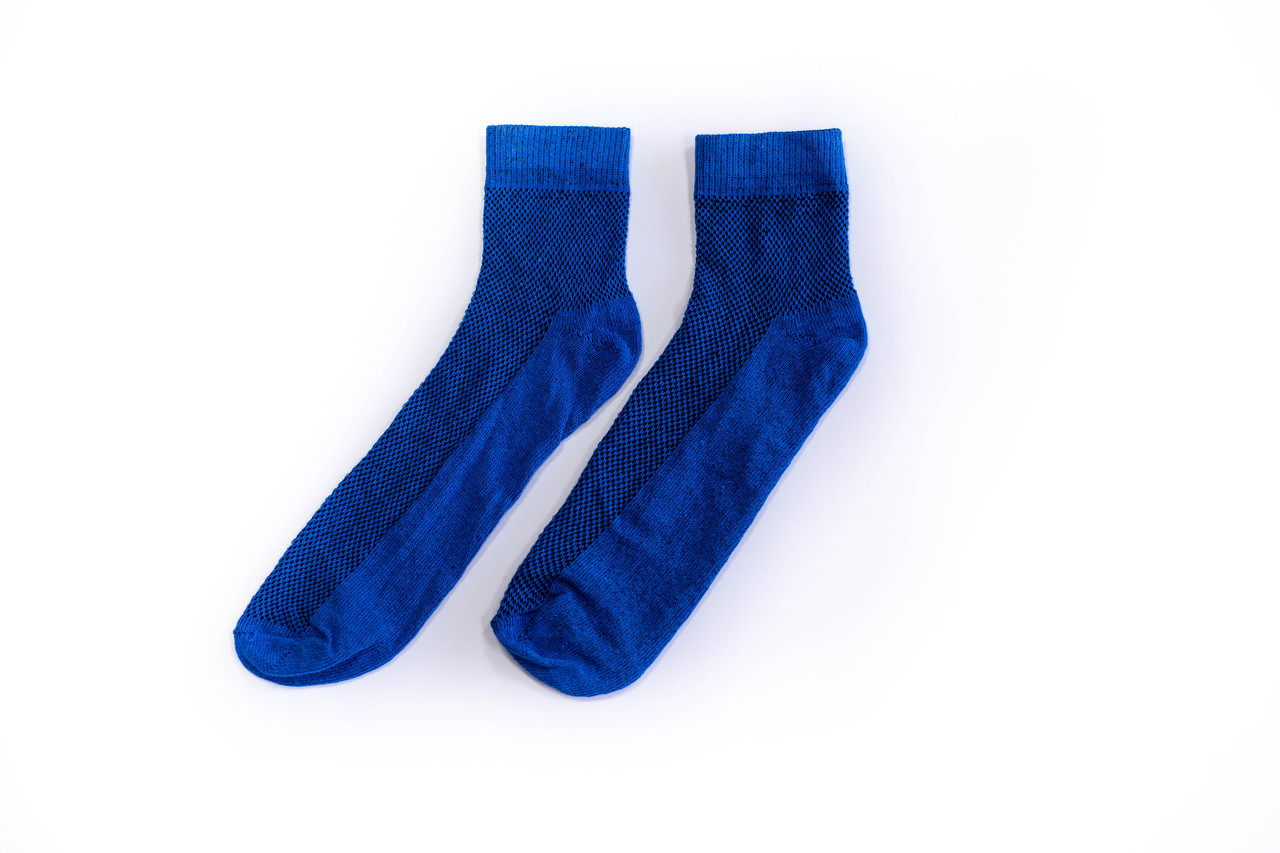 Носки мужские, спорт сетка однотонные синие, р-р 40-44