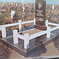 Памятники из чёрного гранита в Рудном с ограждением мраморными столбиками, фото 6
