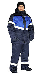 Костюм зимний "ВЕКТОР" куртка/полукомб. цвет: т.синий/василек