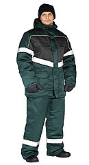 Костюм зимний "ВЕКТОР" куртка/полукомб. цвет: т.зеленый/черный