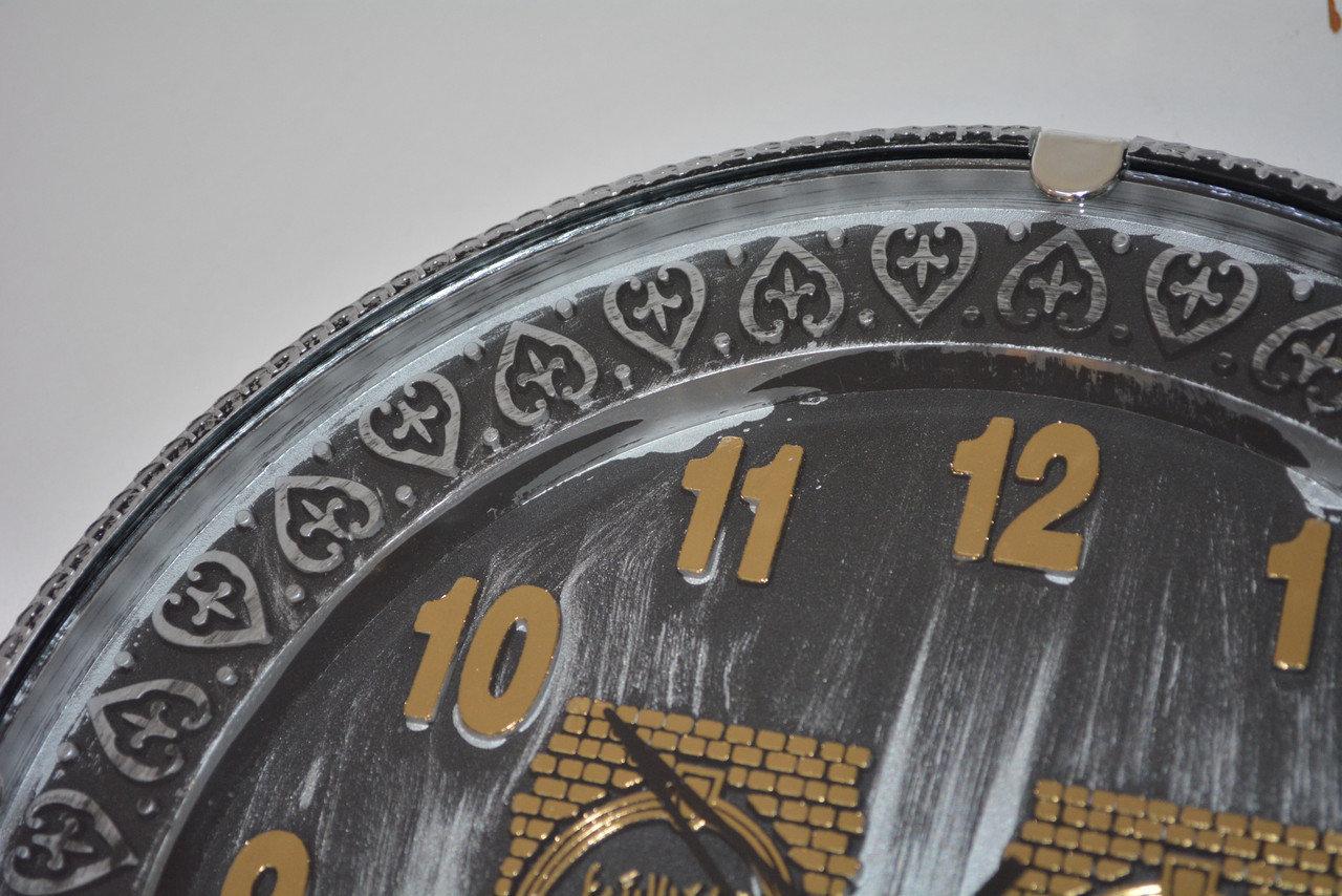 Настенные часы Quart Clock чёрно серебристый корпус 741 - фото 7 - id-p66904345