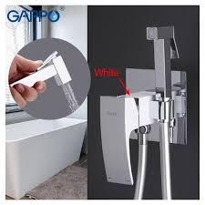Смеситель с гигиеническим душем Gappo белый-хром