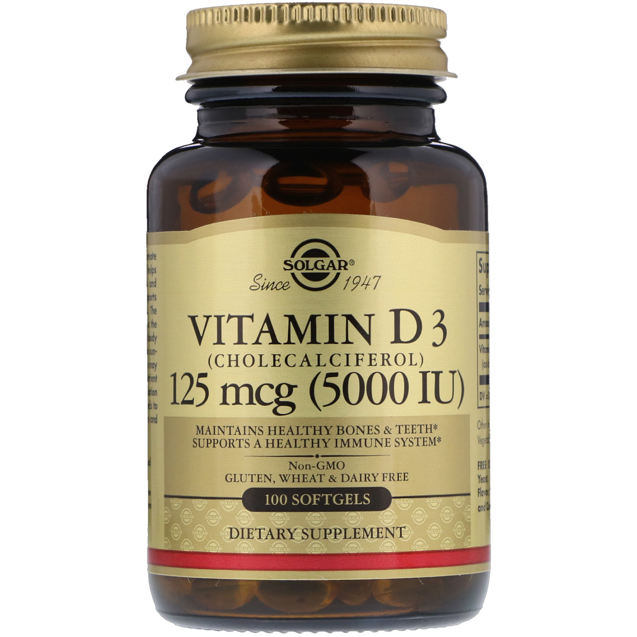 Витамин Д3 Solgar 5000 ME (100 капсул)