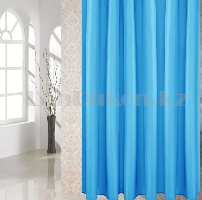 Водонепроницаемая тканевая шторка для ванной HangJie голубая  180*180 см 888, фото 1