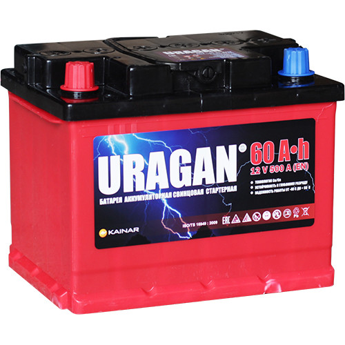 Аккумулятор URAGAN 6СТ-60 VL AПЗ (1)