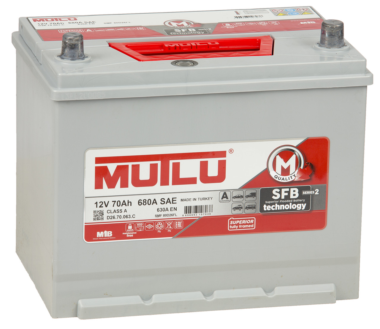MUTLU 70AH SMF80D26FL