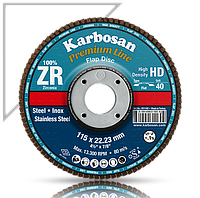 Диск лепестковый, кон. 125х22,2 мм, ZR40