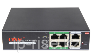 Коммутатор PoE 4-портовый ONV-H1064PL long distance 4 порта 10/100Mbps PoE802.3at, +2 Uplink порта