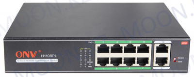 Коммутатор PoE 8-портовый ONV-H1108PL long distance 8 портов 10/100Mbps PoE802.3at, +2 Uplink порт - фото 1 - id-p67025766