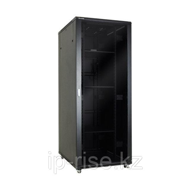 LINKBASIC ШКАФ НАПОЛЬНЫЙ 42U, 800*1000*2000, ЦВЕТ ЧЁРНЫЙ, ДВЕРЬ СТЕКЛЯННАЯ, 3 ПОЛКИ