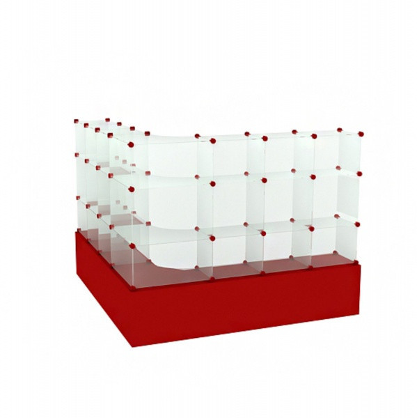 Витрина торговая модульная Г-образная