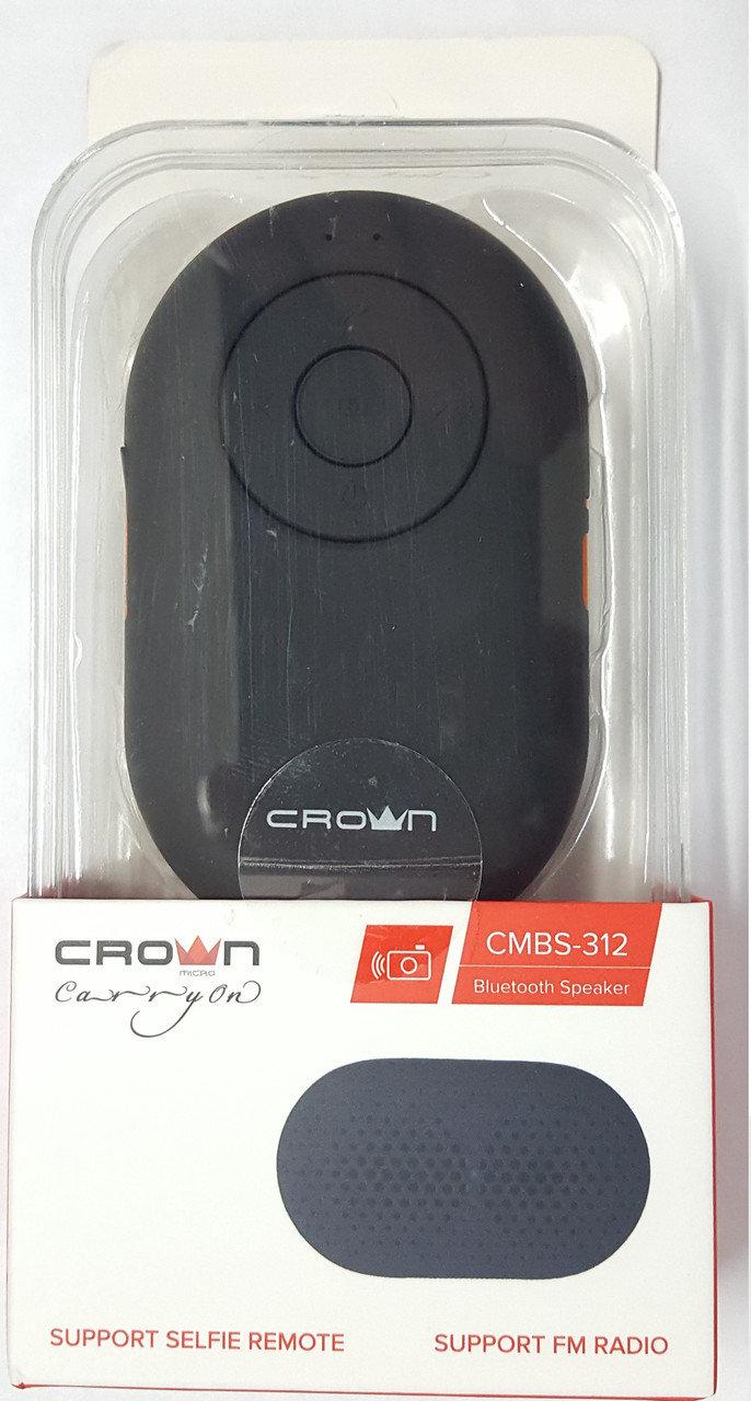 Колонки Crown CMBS-312bk (1.0) - Black, 3Вт RMS, 90Hz-20kHz, 82 дБ,Micro SD,FM,Bluetooth2.1+EDR, до 4 ч.работы