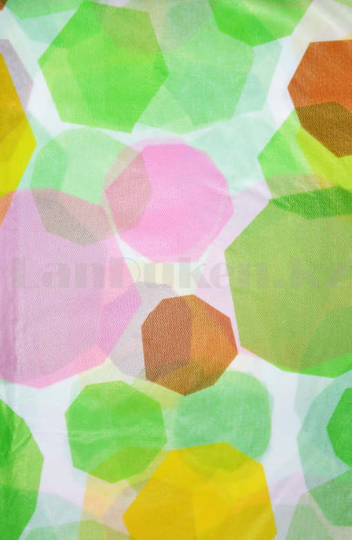 Тканевая шторка для ванной Cortina para Bano 180*180 см J-6010 разноцветные многоугольники, фото 1