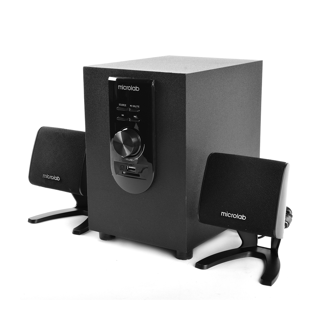 Колонки Microlab M-108U (2.1) - Black, Колонки Microlab M-108U (2.112Вт(2x2.5+6) RMS, 35Hz-20kHz, 70dB, USB/SD