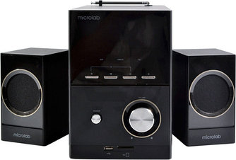 Колонки Microlab M-223U (2.1) - Black, 17Вт(2х4+9) RMS, 35Hz-20kHz, 70dB,  USB/SD/FM