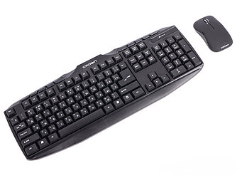 Клавиатура Crown CMMK-952W, Wireless, Multimedia, Black, USB, 2 х АAА + мышь 1 х АА
