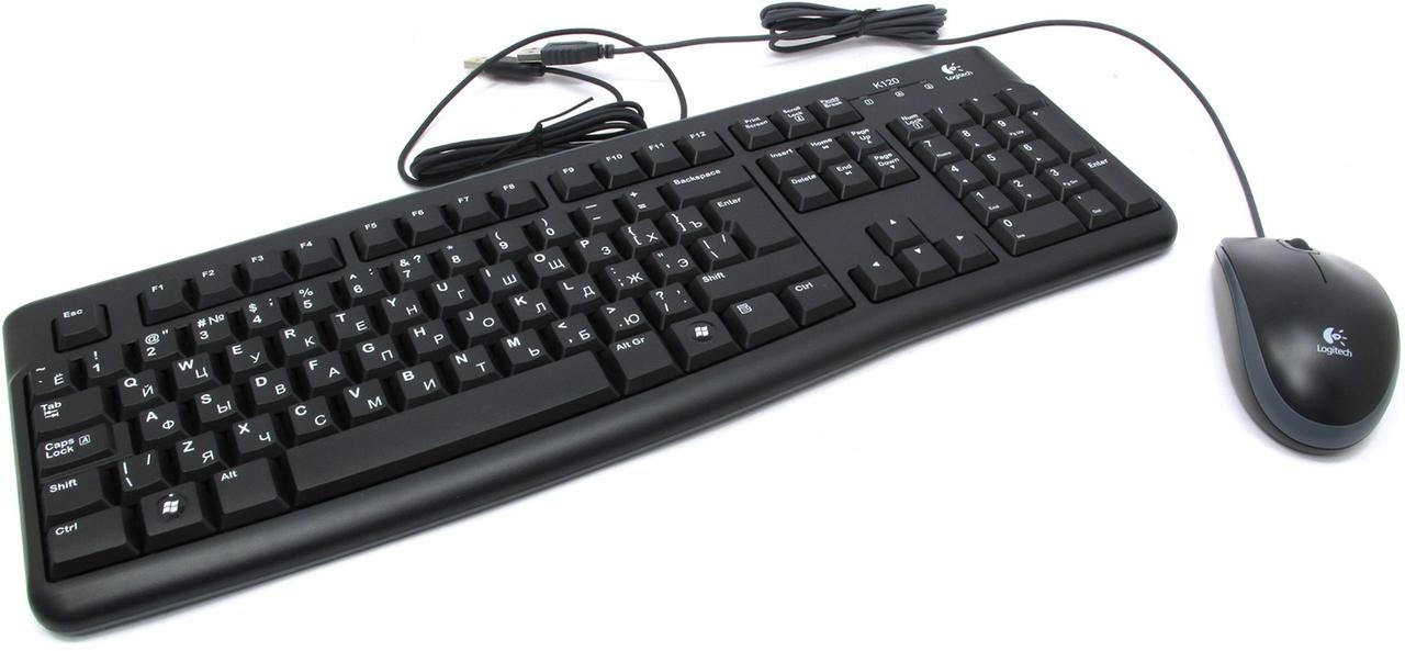 Клавиатура Logitech MK120, Black, USB, + мышь