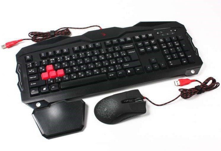 Клавиатура USB, A4 Tech  Bloody B2100, Черный ,KeyBoard + mouse, Blazing Gaming Destktop