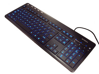 Клавиатура USB, A4 Tech KD-126-1, Черный ,KeyBoard slim, Multimedia 5 hotkeys, LED, black