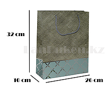 Подарочный пакет матовый с плетенным принтом 32*26*10 см