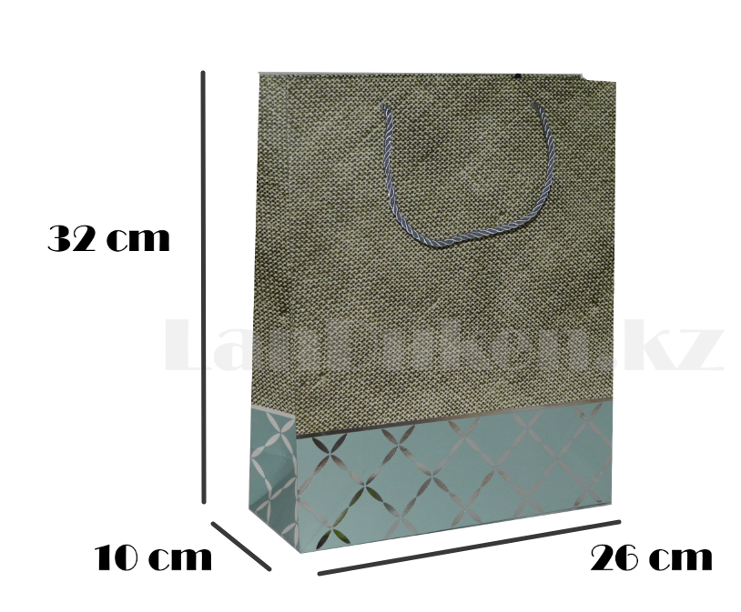 Подарочный пакет матовый с плетенным принтом 32*26*10 см - фото 1 - id-p67099984