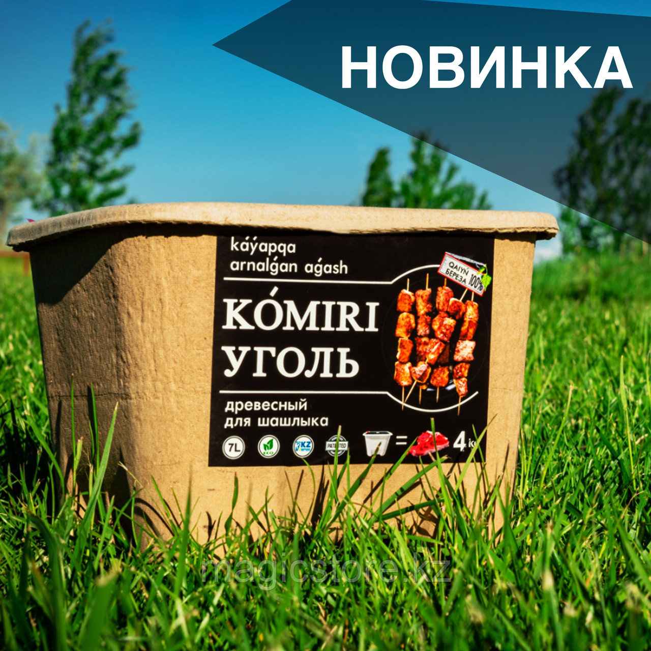 Древесный березовый уголь "STARTER" 7 л.