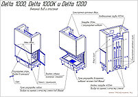 Топка ДЕЛЬТА 1200 три стекла принтинг. ЭкоКамин. Россия., фото 3