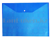 Папка конверт на кнопке А3 пластиковая 42*30 см (голубая)