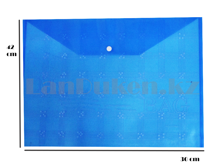 Папка конверт на кнопке А3 пластиковая 42*30 см (голубая) - фото 5 - id-p67142328